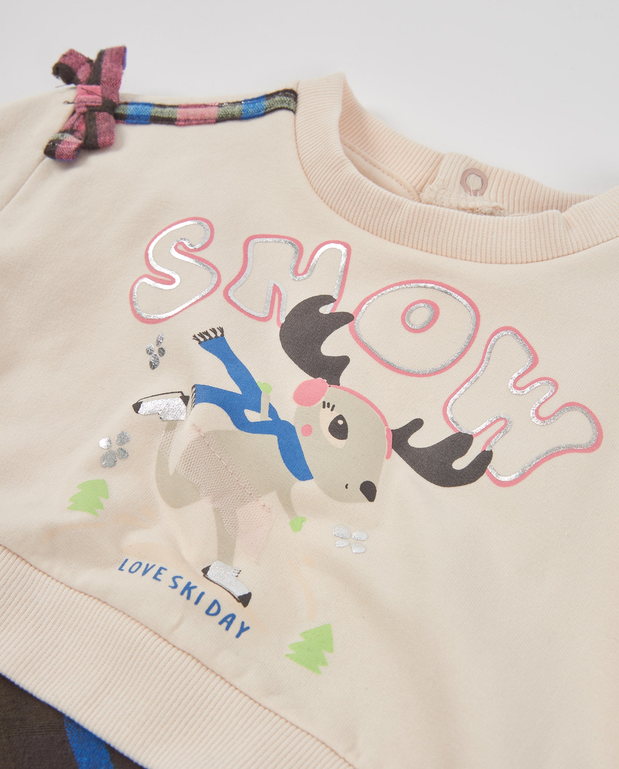 Tuc Tuc Polar Friends vestito bambina crudo scozzese