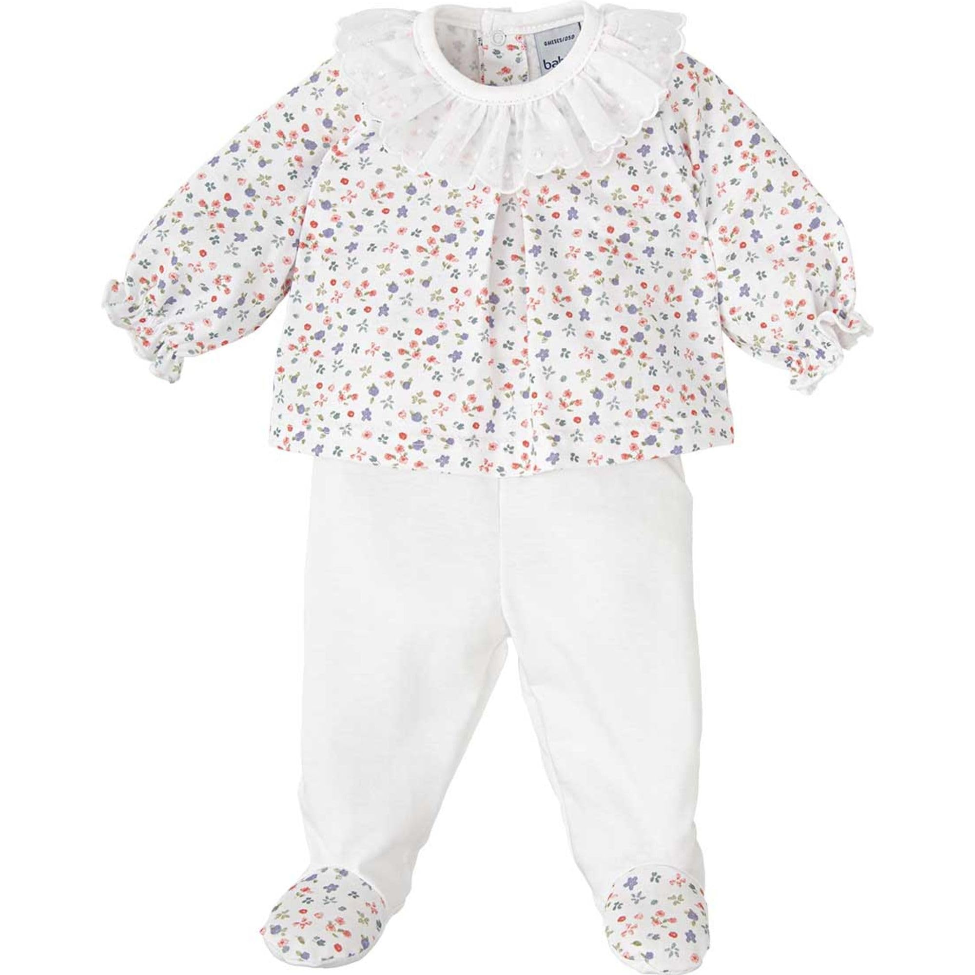 Babidu set neonata fiori maglia e ghetta cotone
