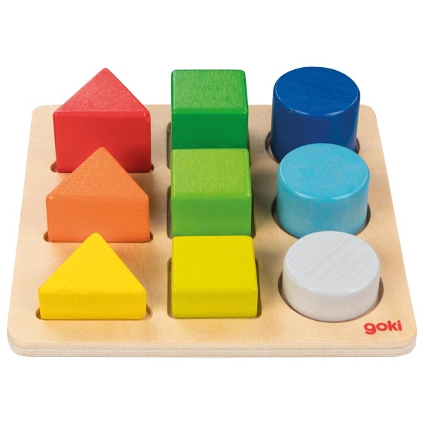 Goki puzzle colori e forme Montessori in legno