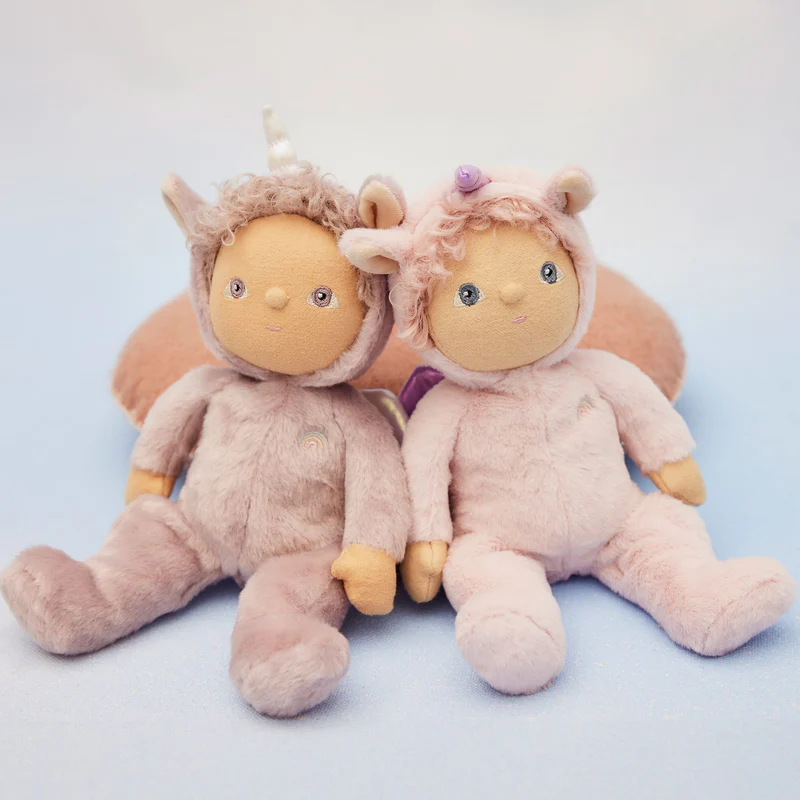 OlliElla Dinky Dinkums Una Unicorn bambola doudou rosa morbida