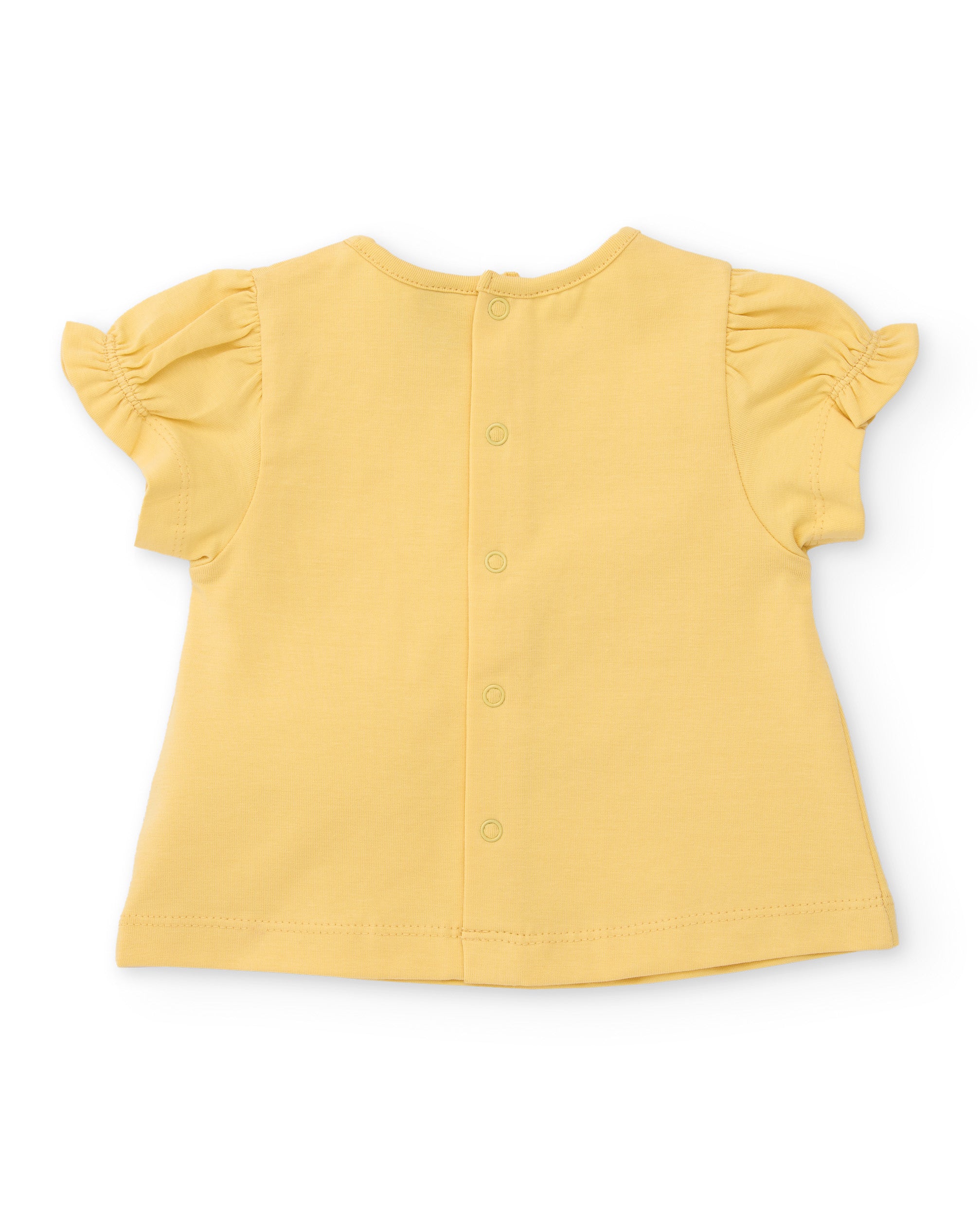Tuc Tuc completo neonata giallo ape shorts ricamo fiori