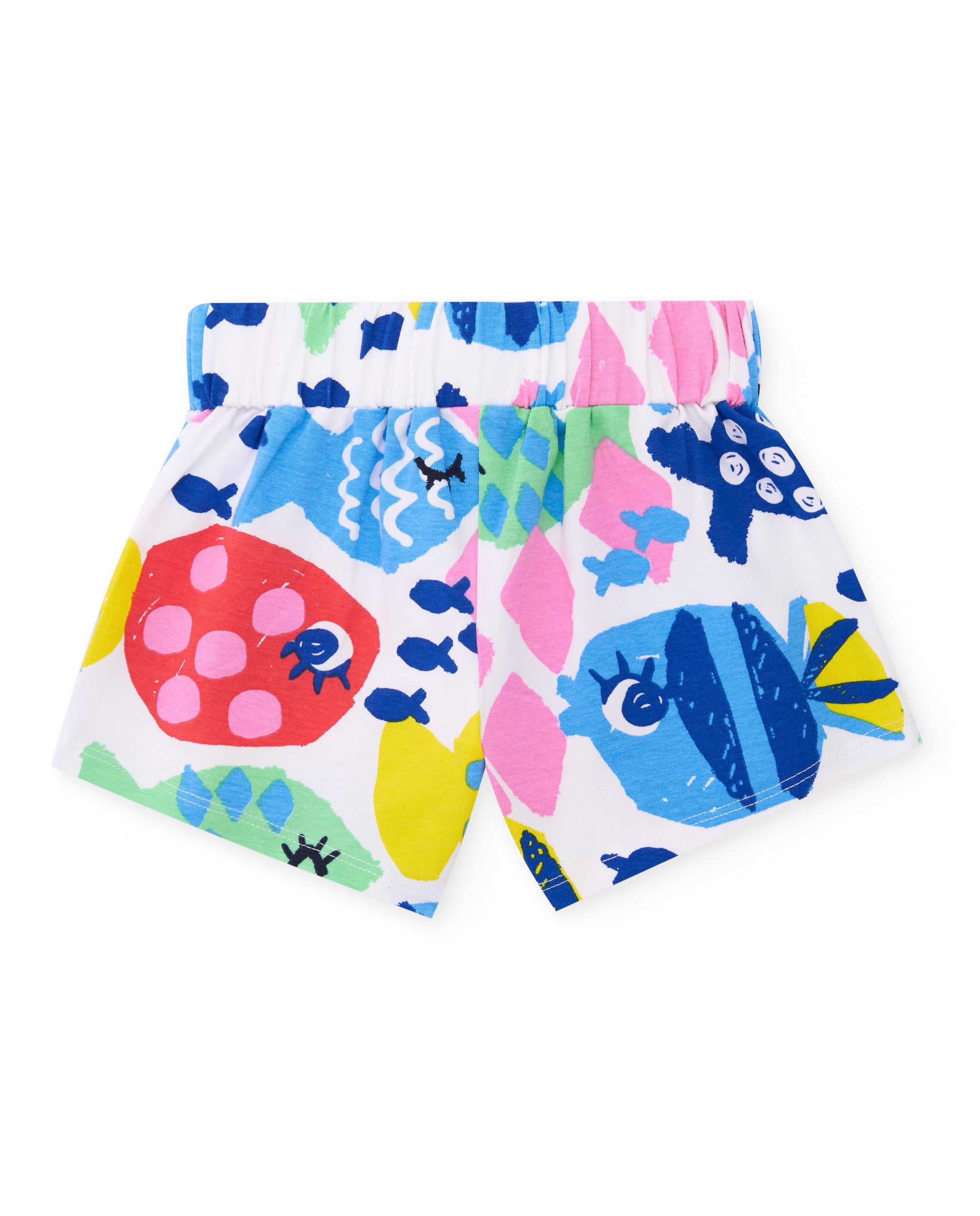 Tuc Tuc Shorts Bambina Bianchi Stampa Pesci Cotone