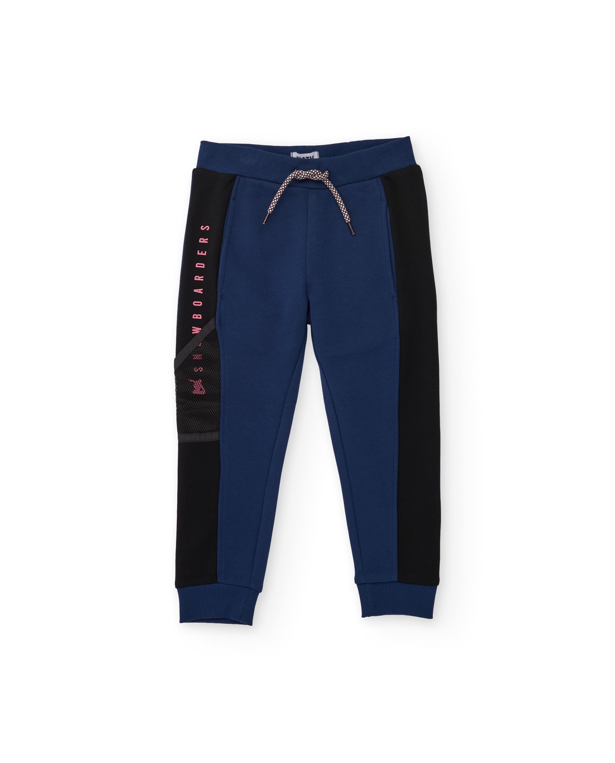 Tuc tuc pantalone tuta bambino blu navy inserti neri felpa