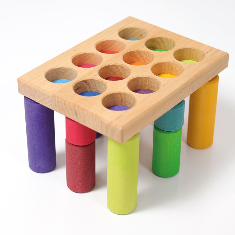 Grimm's Cilindri colori primari gioco legno 12 pezzi