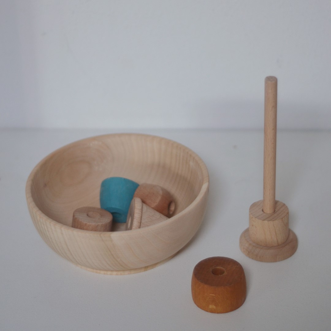 Ciotola rotonda legno naturale 16 cm montessori
