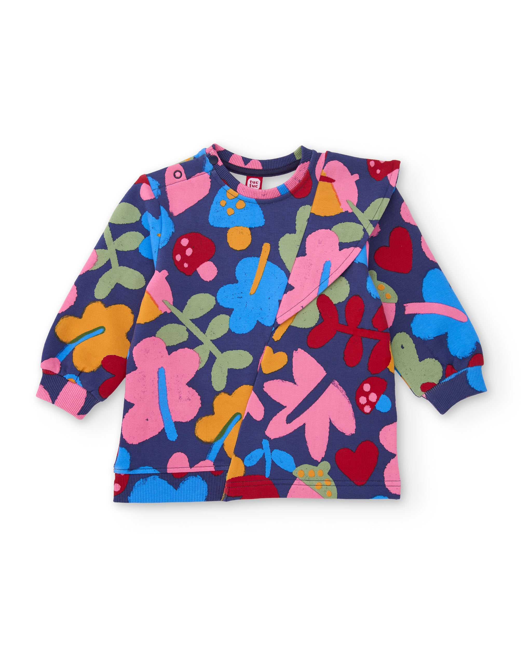 Tuc tuc Good Wood vestito felpato fiori multicolor