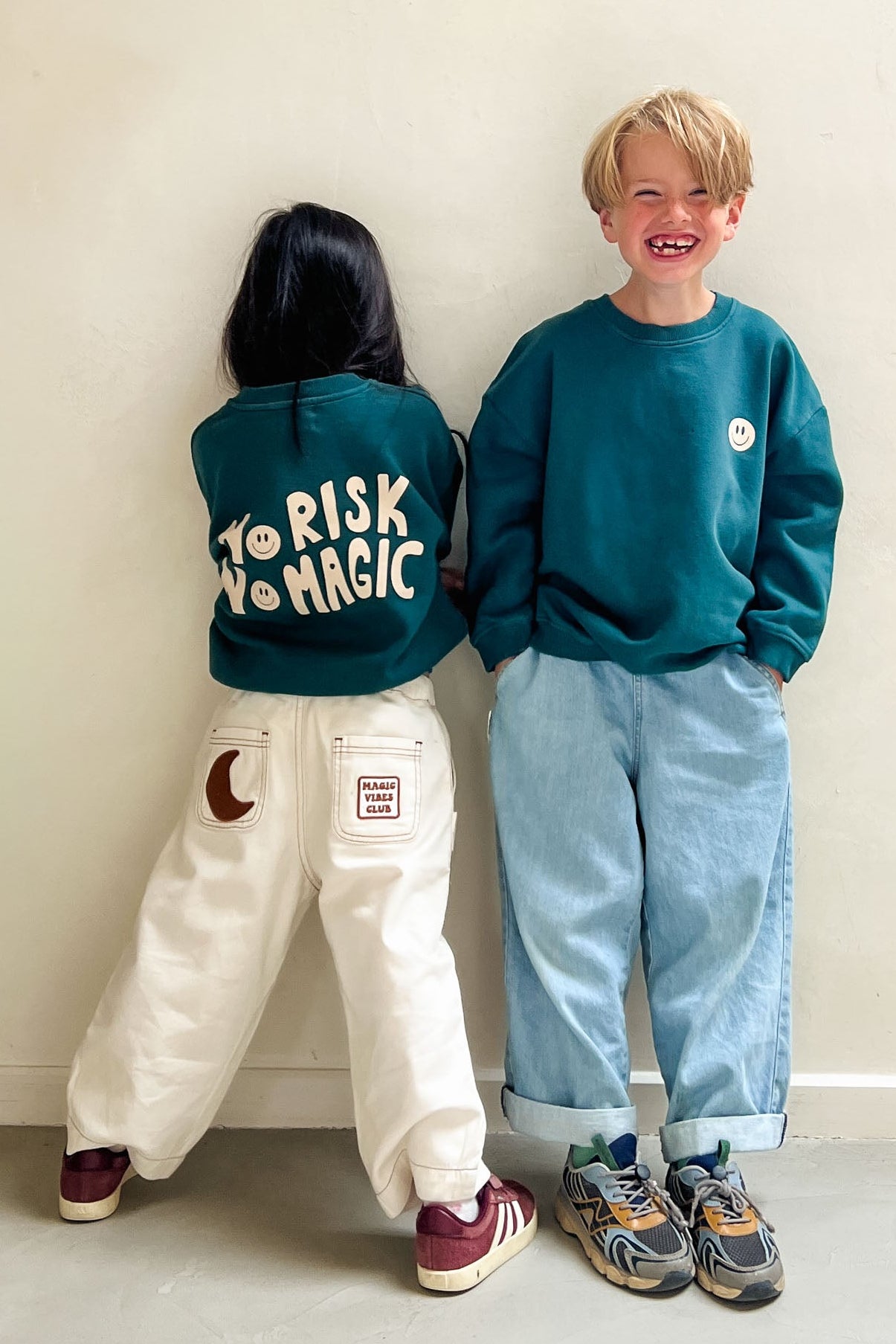 Ella and Rapha No Risk No Magic felpa blu petrolio 1-2 anni