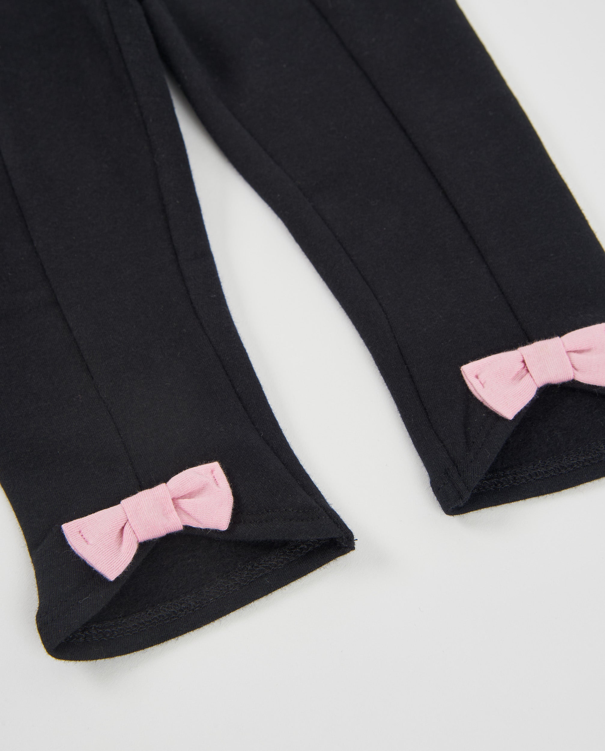 Tuc Tuc leggings bambina neri fiocco pile elastico