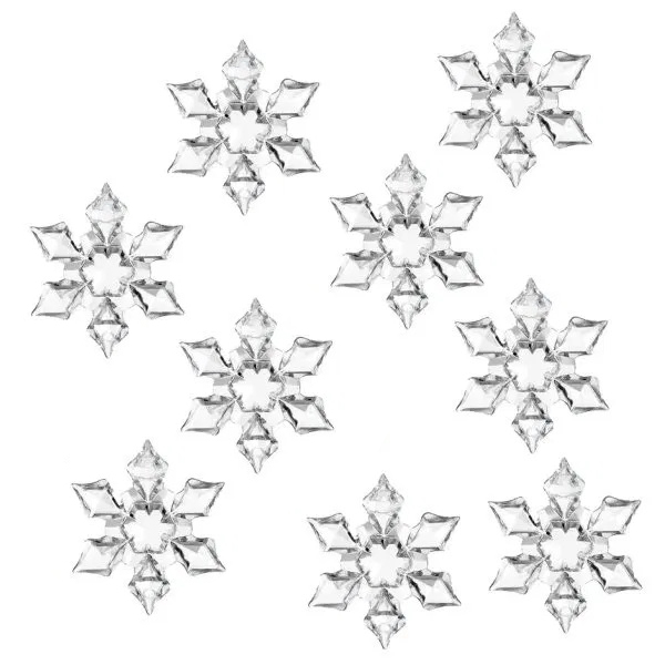 Set 9 Fiocchi di Neve Acrilico 4,2 cm