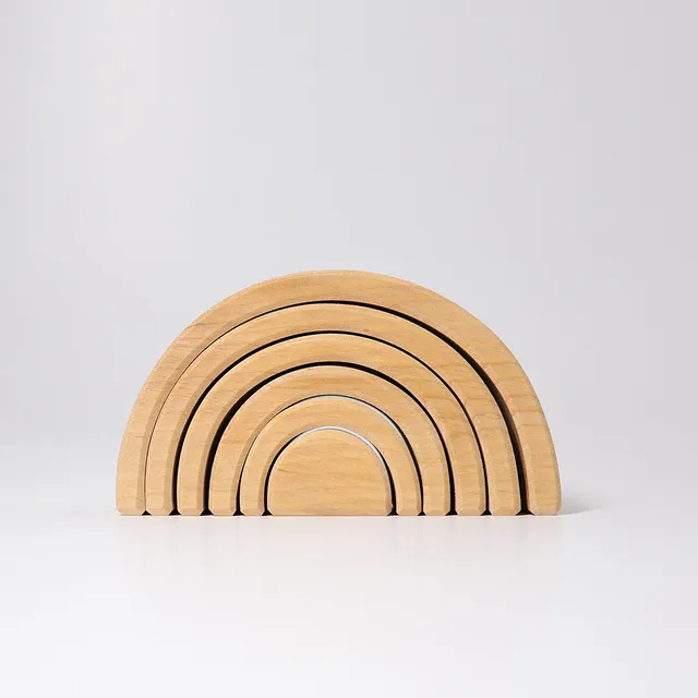 Grimm's Arcobaleno 6 Pezzi Naturale impilabile legno 17 cm