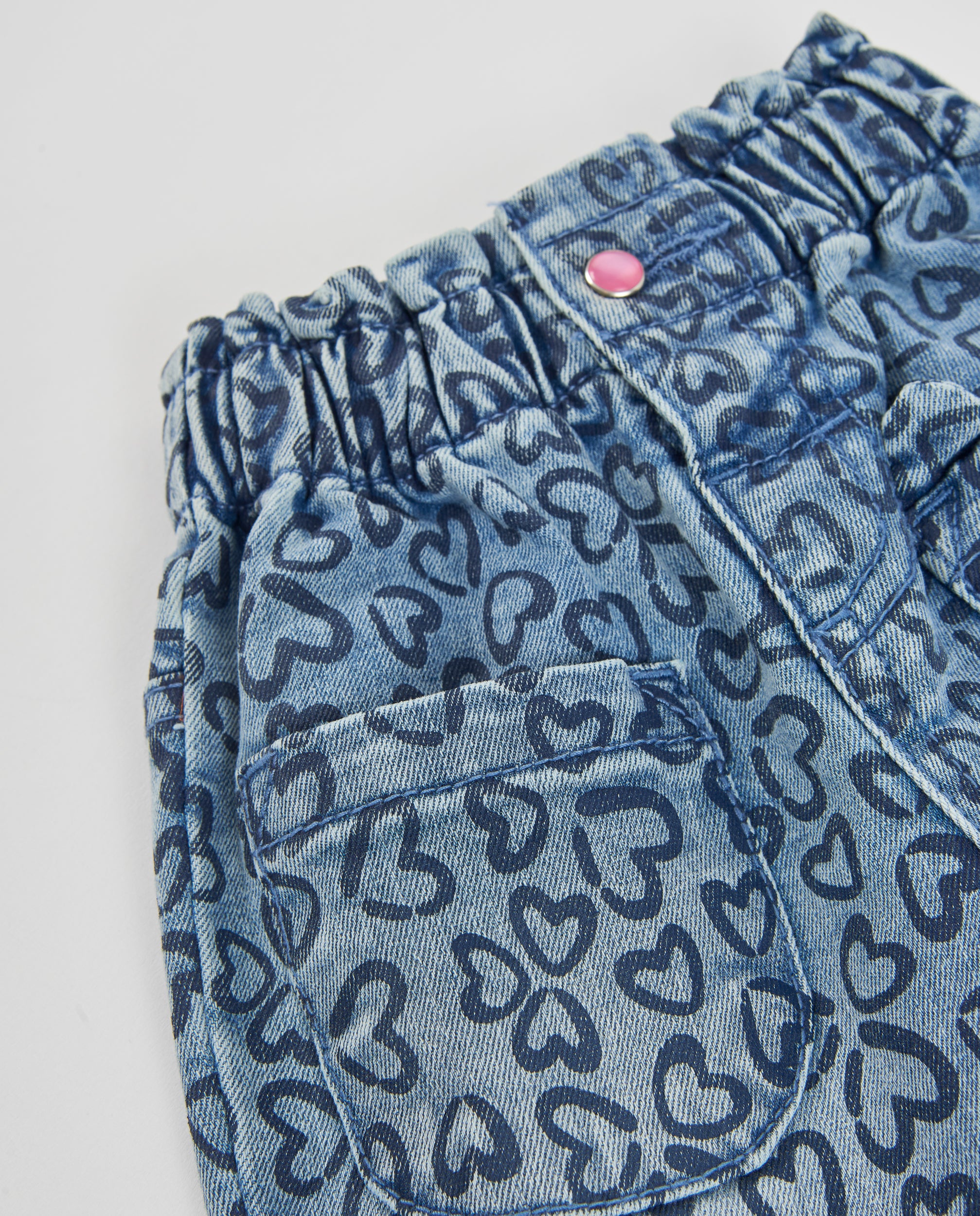 Tuc tuc jeans bambina blu con cuori elastici