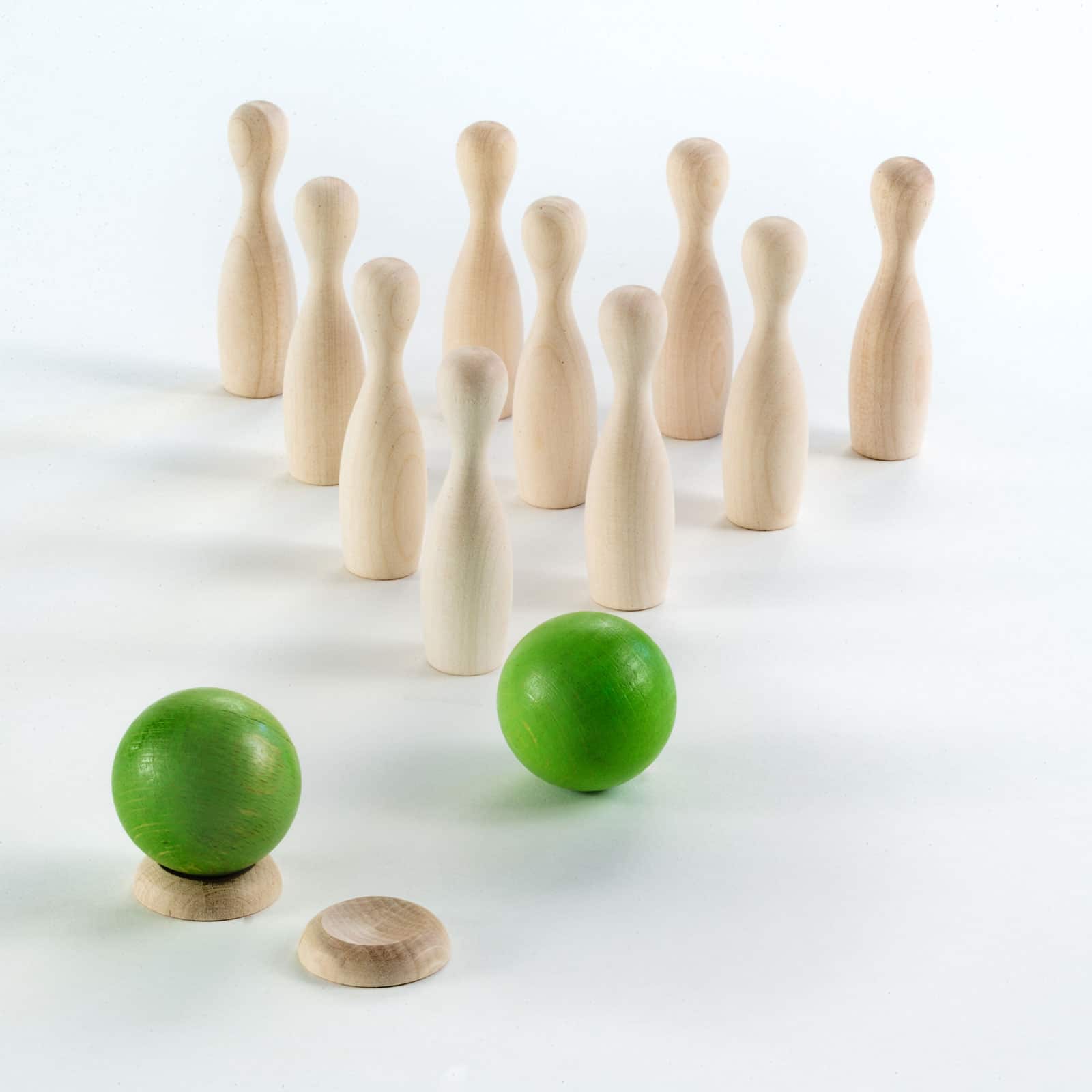 Milaniwood Mini Green Bowling Gioco Equilibrio Legno