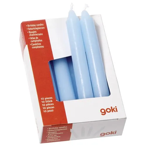 Goki candele compleanno blu set 10 pezzi 10 cm