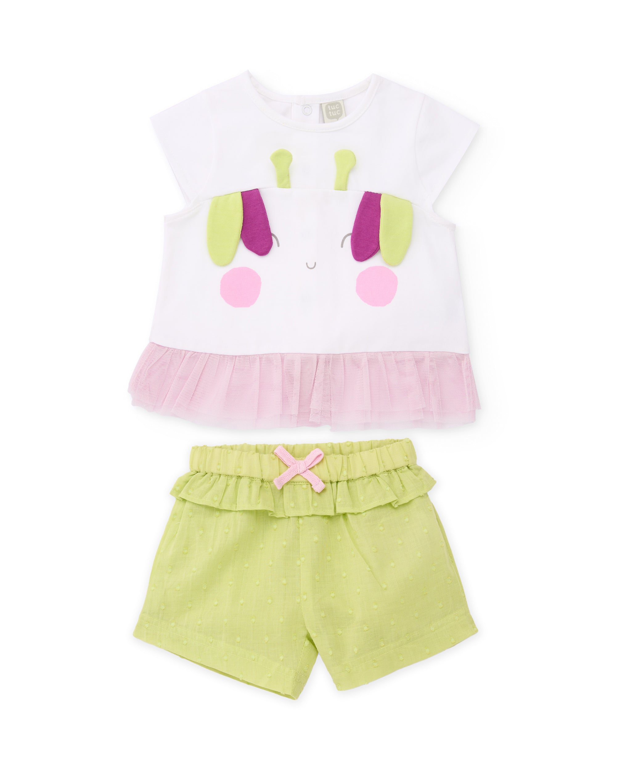 Tuc Tuc set neonata 2 pezzi t-shirt shorts bianco
