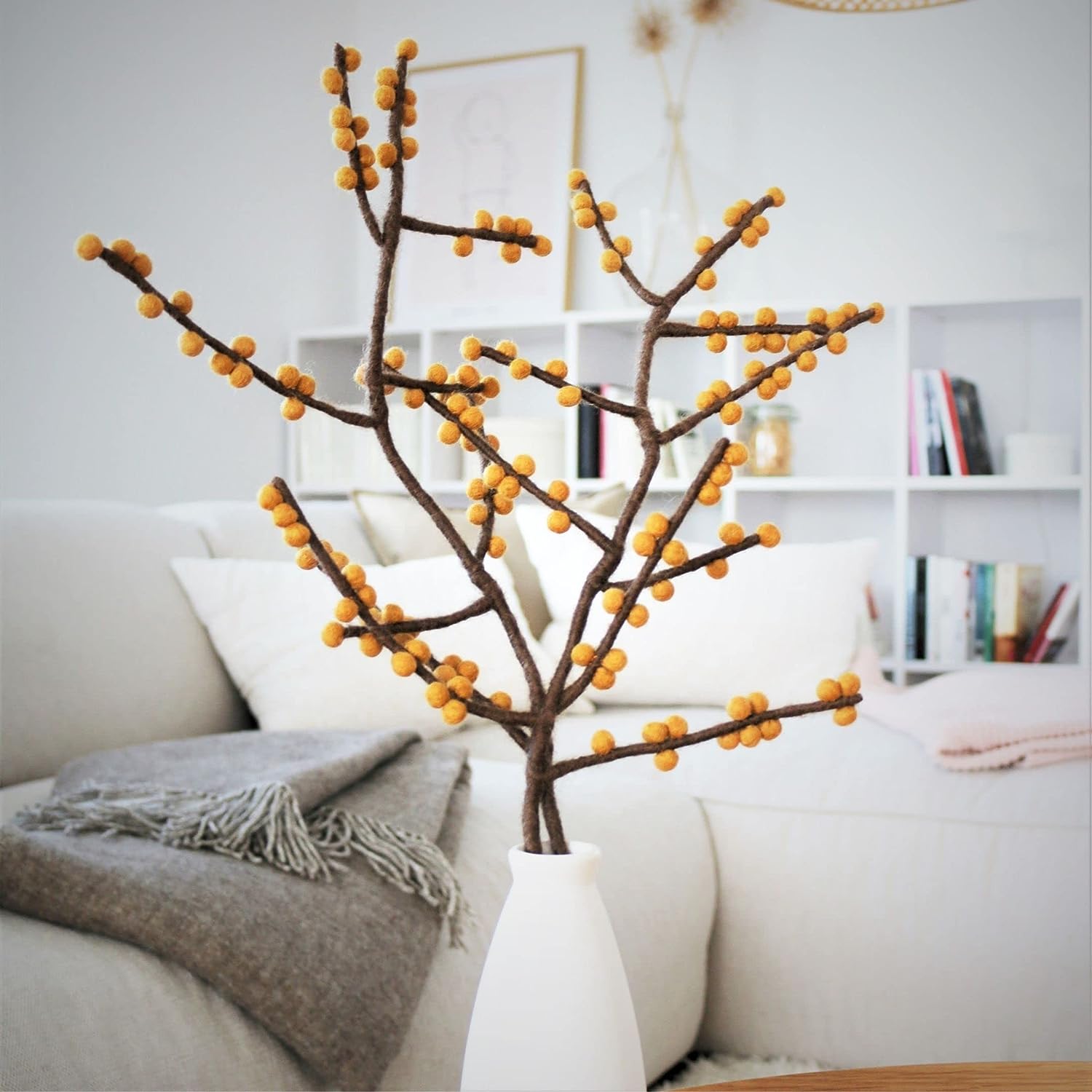 Gry & Sif ramo bacche gialle feltro 60 cm