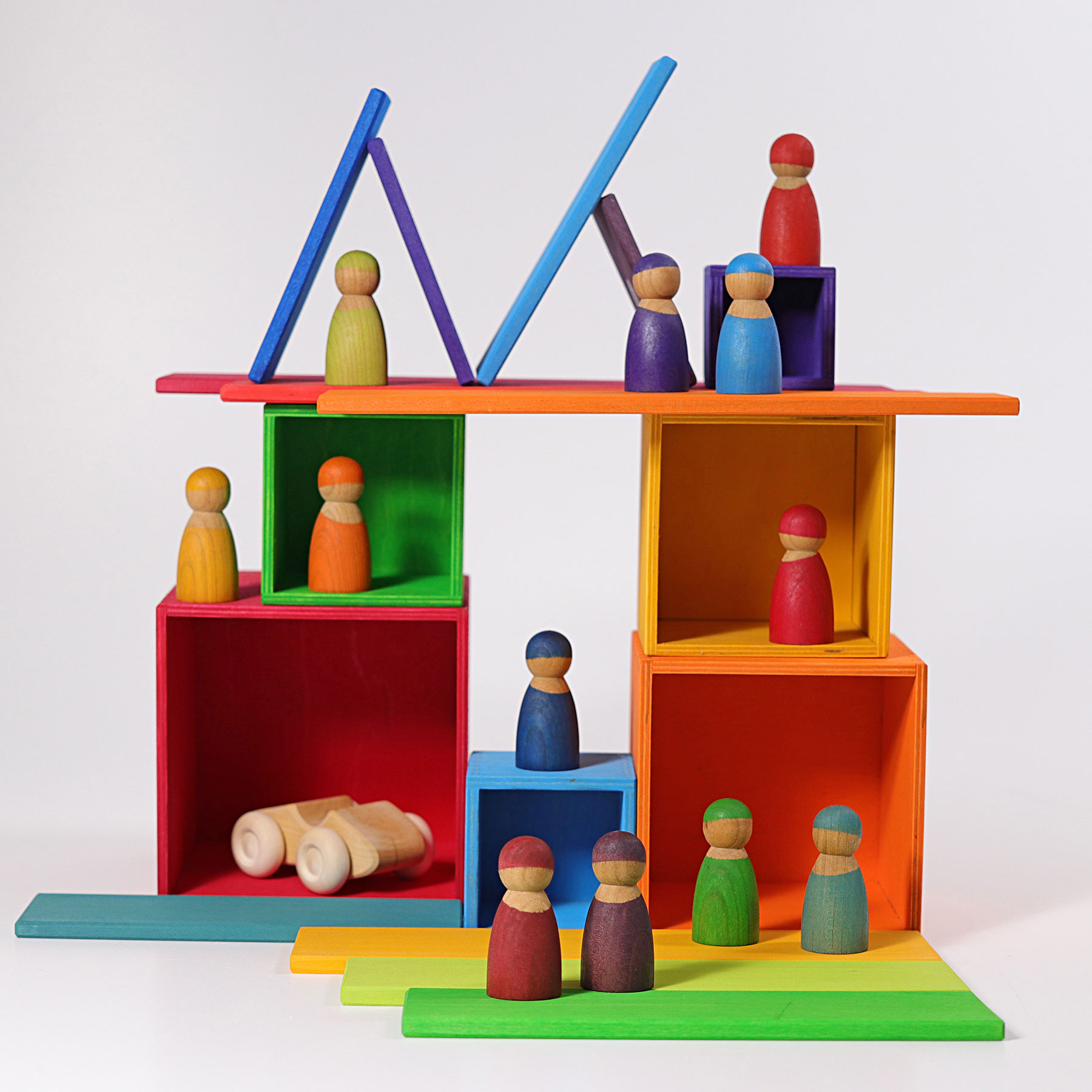Grimm's Large Rainbow cubi impilabili set 6 pezzi legno