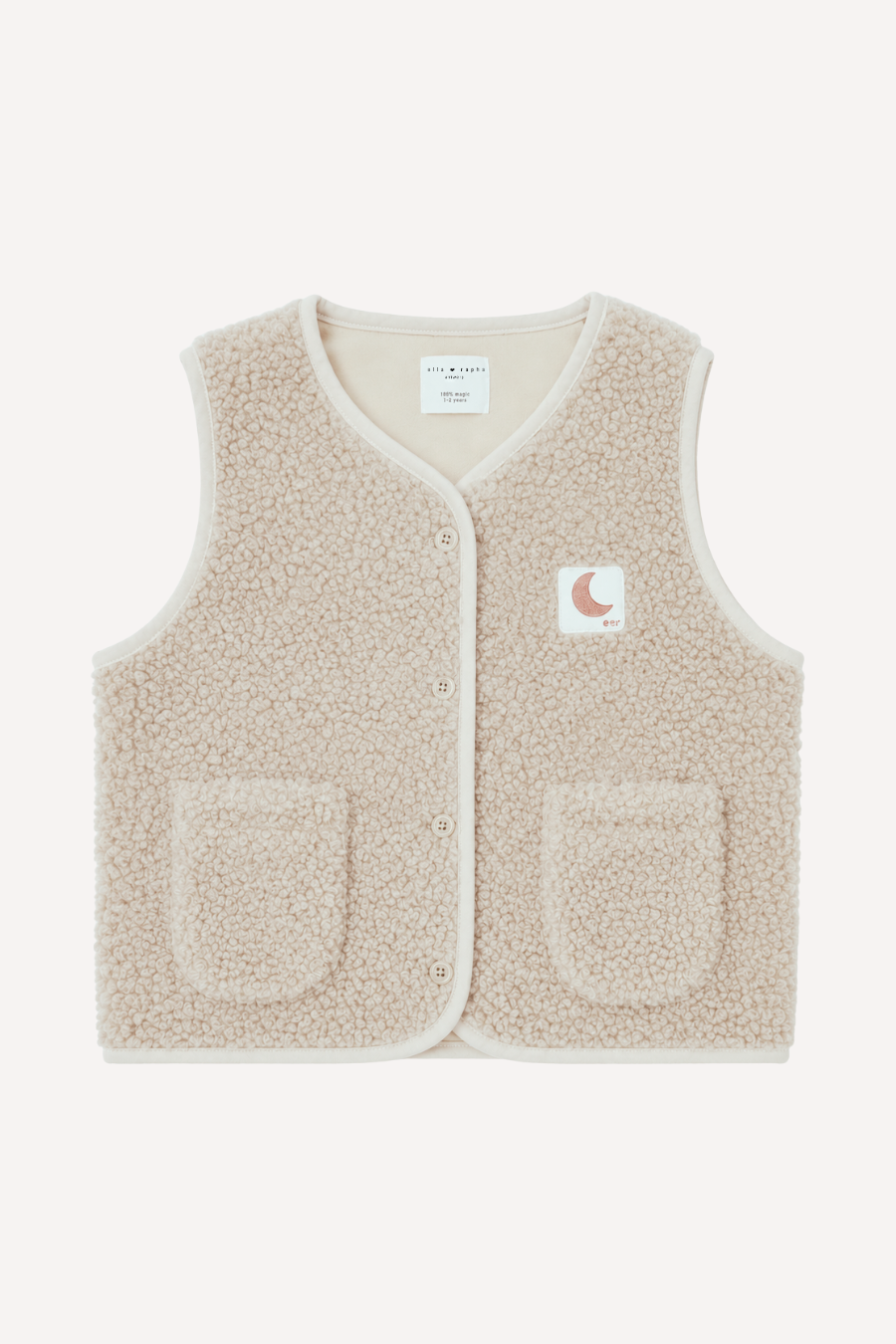 Ella and Rapha Teddy Little gilet beige pile