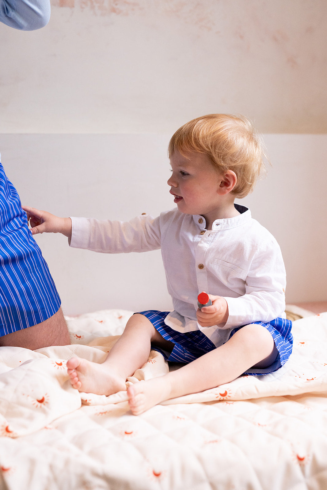 Ella and Rapha Azur costume shorts bimbo righe blu