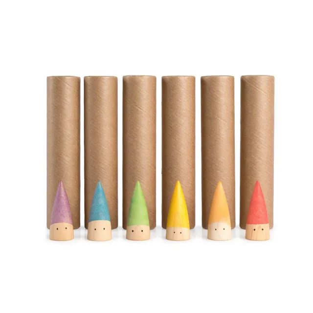 Grapat Baby Sticks personaggi legno 6 pezzi arcobaleno