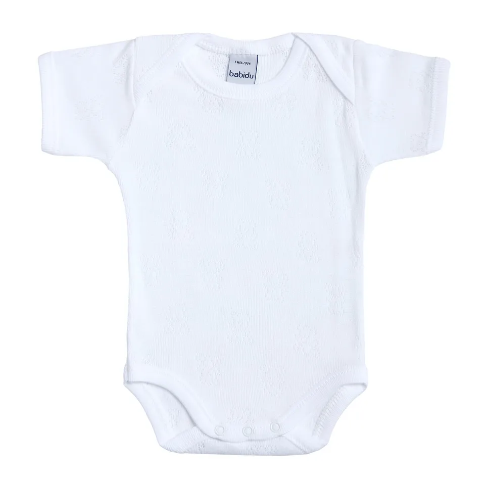 Babidu 1114 body affusolato cotone bianco 6-9 mesi