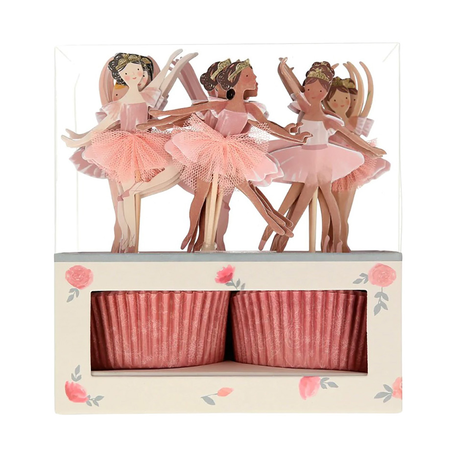 Meri Meri Ballerina cupcake kit 24 topper pirottini