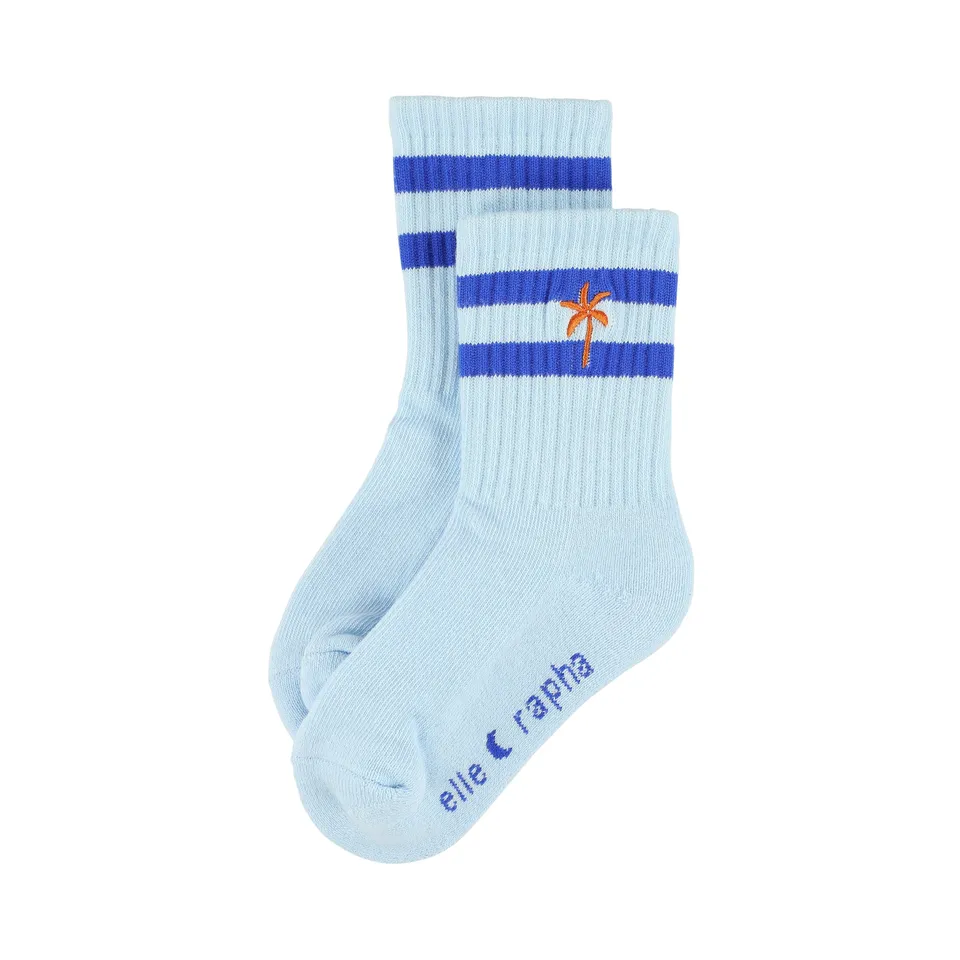 Ella and Rapha Palmtree calzini bambino blu cotone