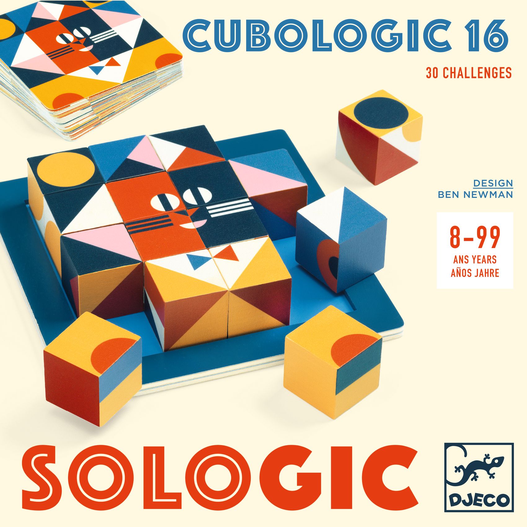 Djeco Cubologic 16 gioco composizione legno 30 carte
