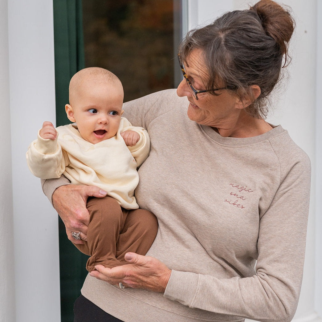 Ella and Rapha Oma Sweet Taupe felpa cotone donna