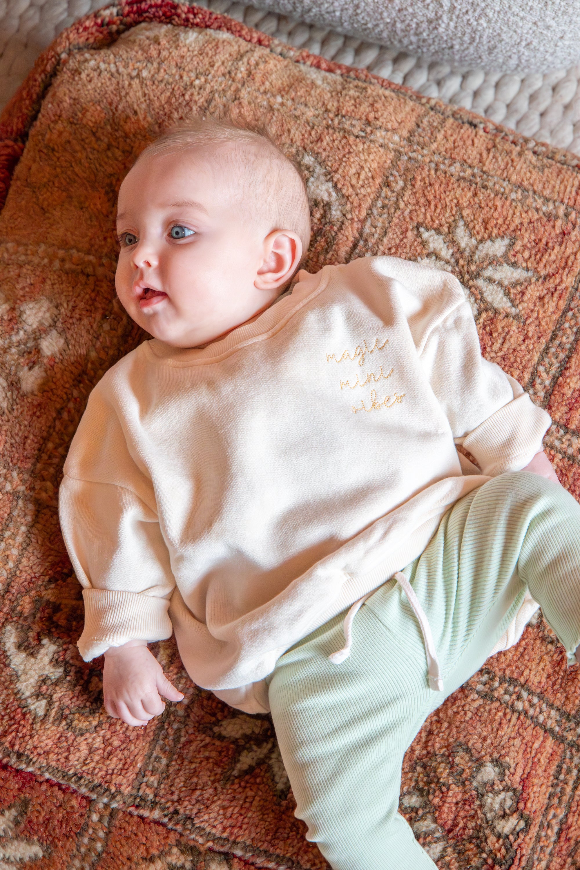 Ella and Rapha Mini felpa neonato avorio cotone bio