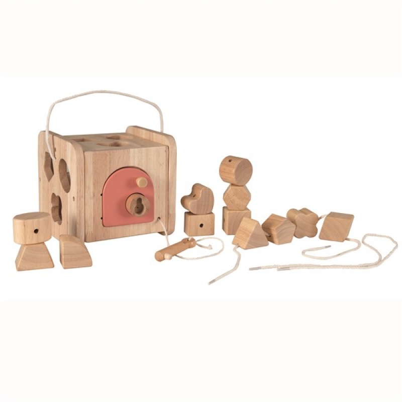 Egmont Toys Cubo Forme e Perle gioco in legno 15 cm