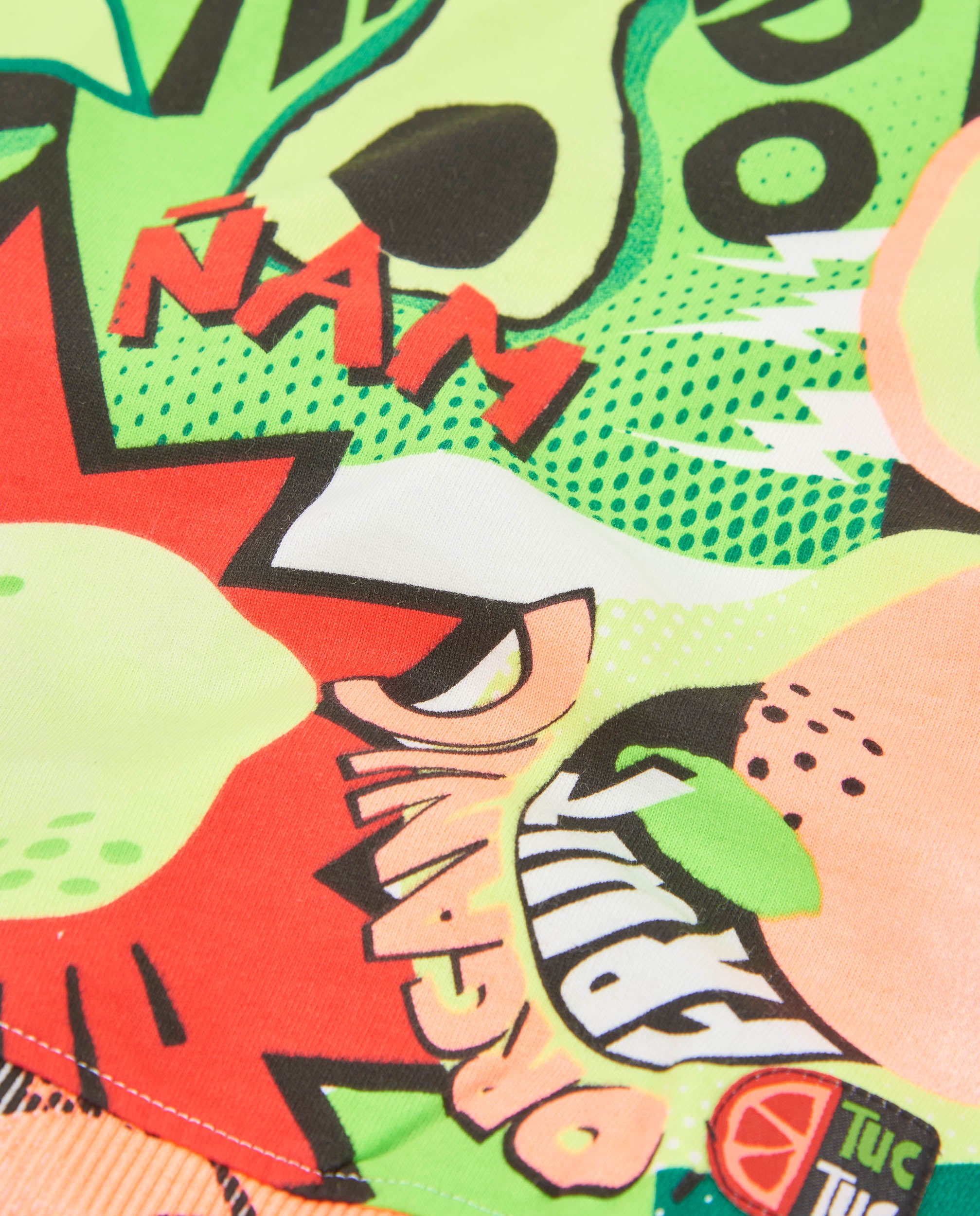 Tuc Tuc felpa bambino verde stampa fumetti