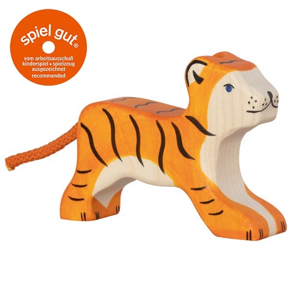 Holztiger Tigre Piccola in Piedi figura legno dipinta