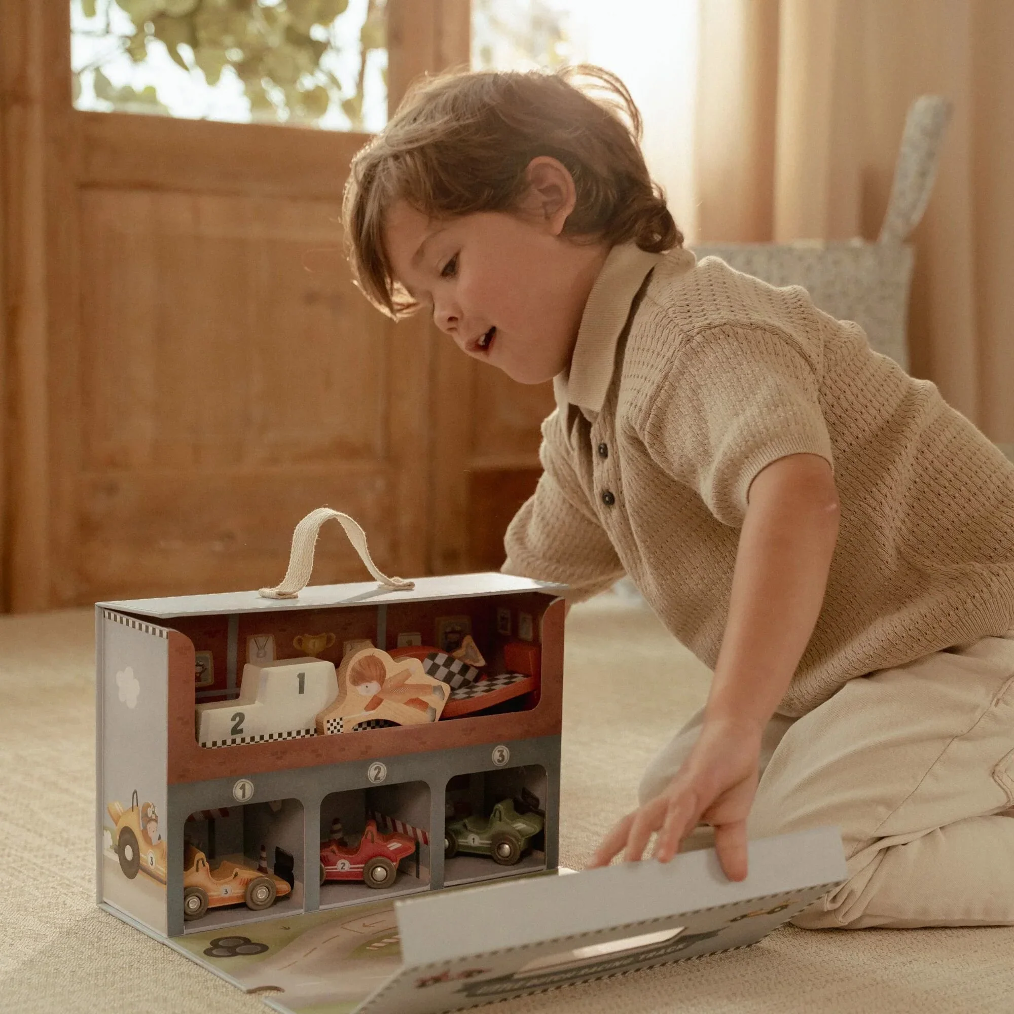 Little Dutch Railway set gara macchinine legno