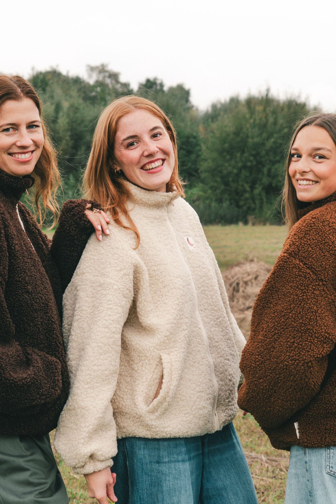 Ella and Rapha Teddy giacca beige taglia unica calda