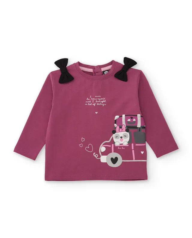 Tuc tuc maglia bambina viola maniche lunghe