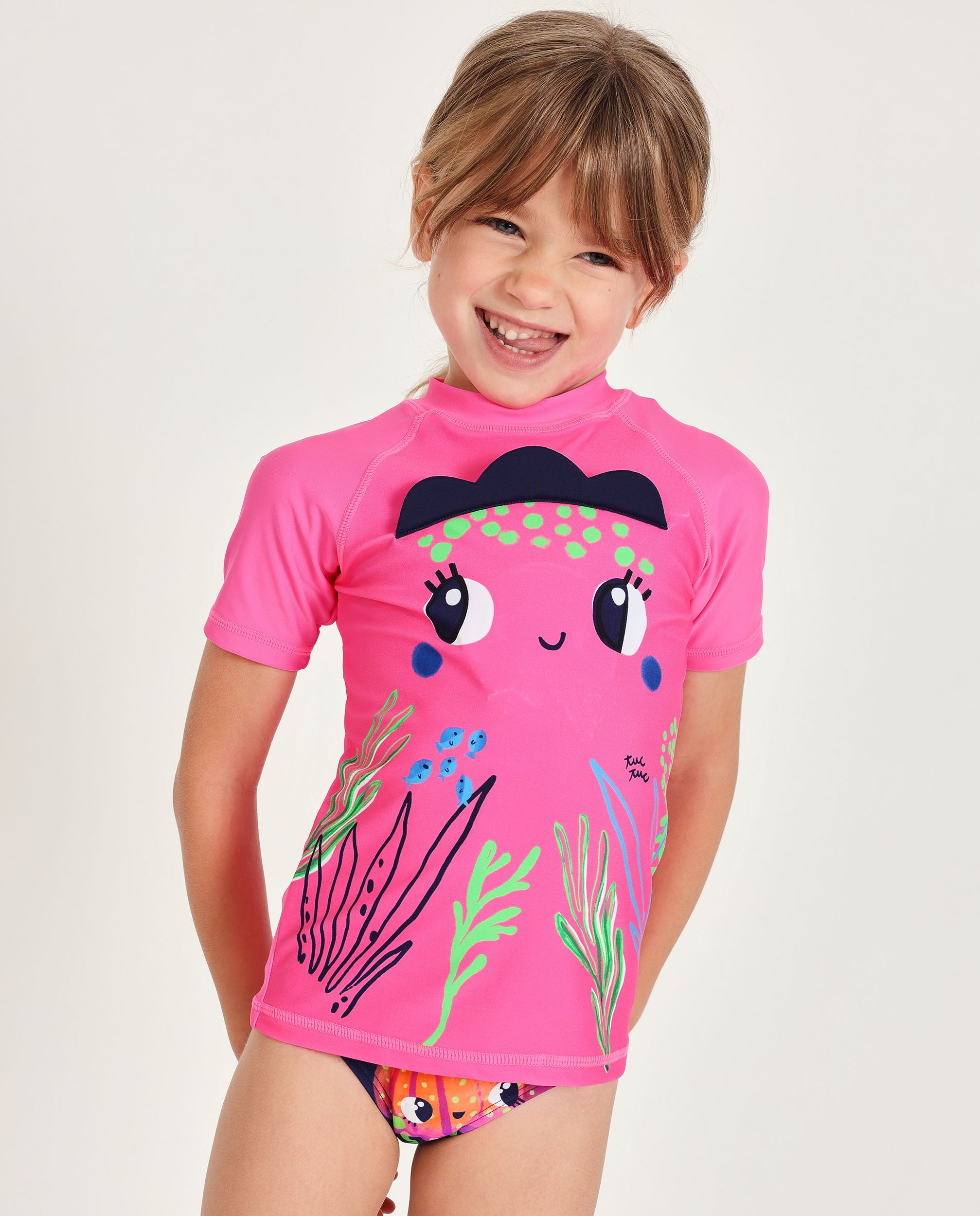 Tuc Tuc maglia mare bambina fucsia UPF 50+