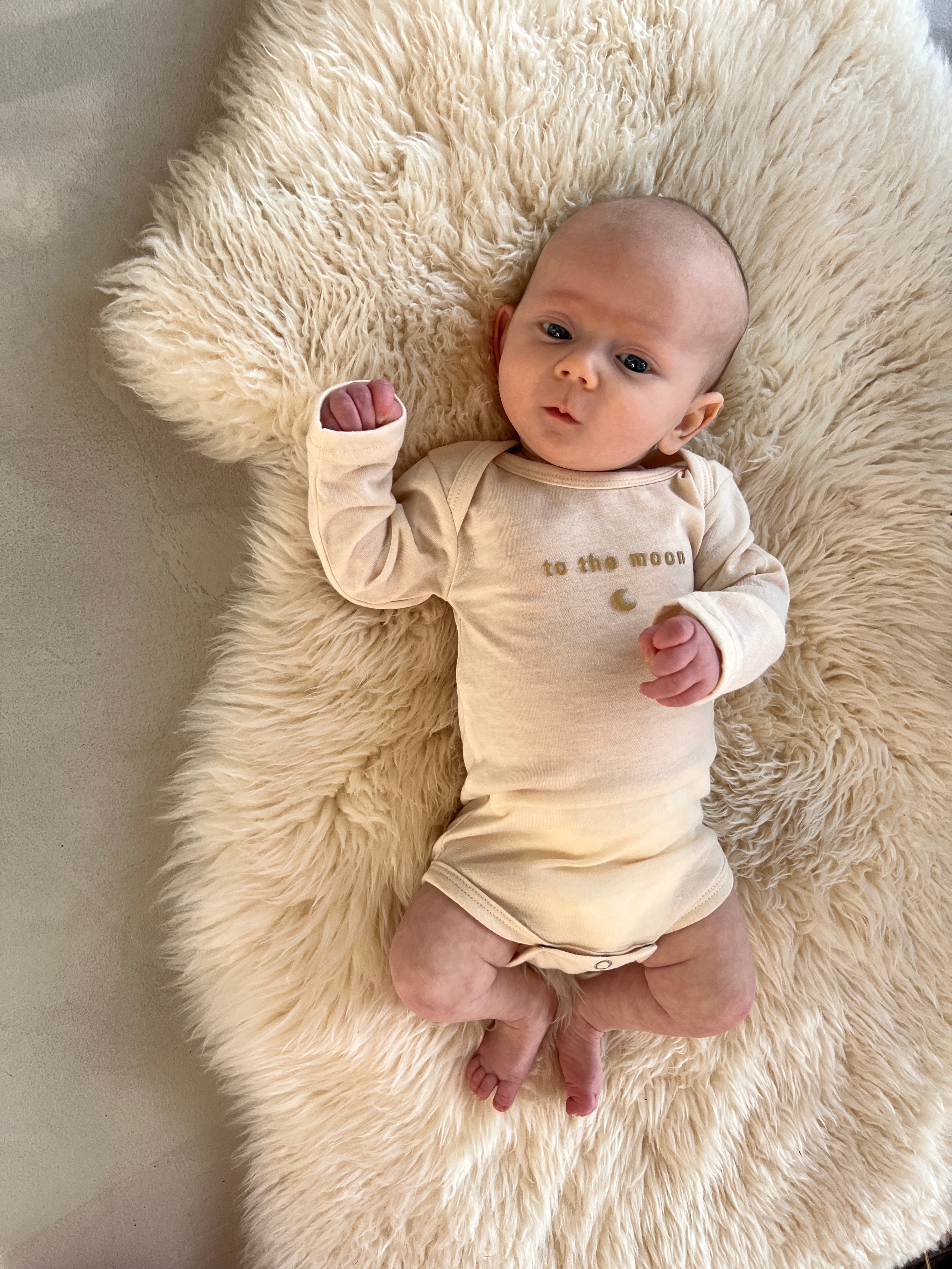Ella and Rapha To the Moon body avorio neonato cotone
