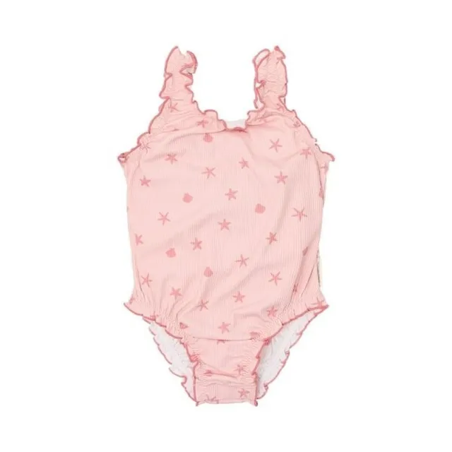 Little Dutch Conchiglie costume intero bimba rosa volant