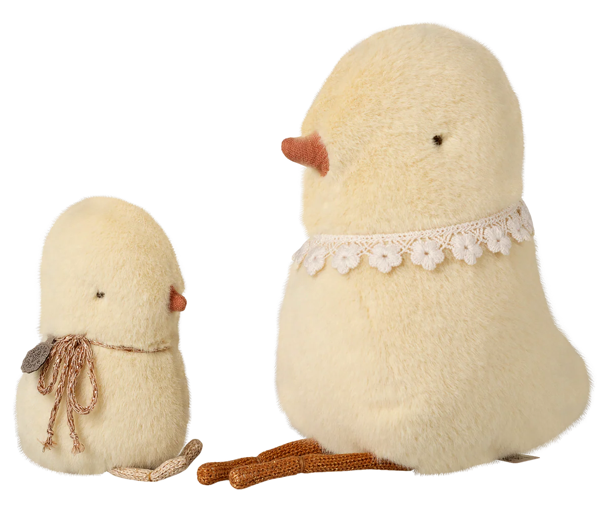 Maileg Pulcino peluche 17 cm con fiocco morbido