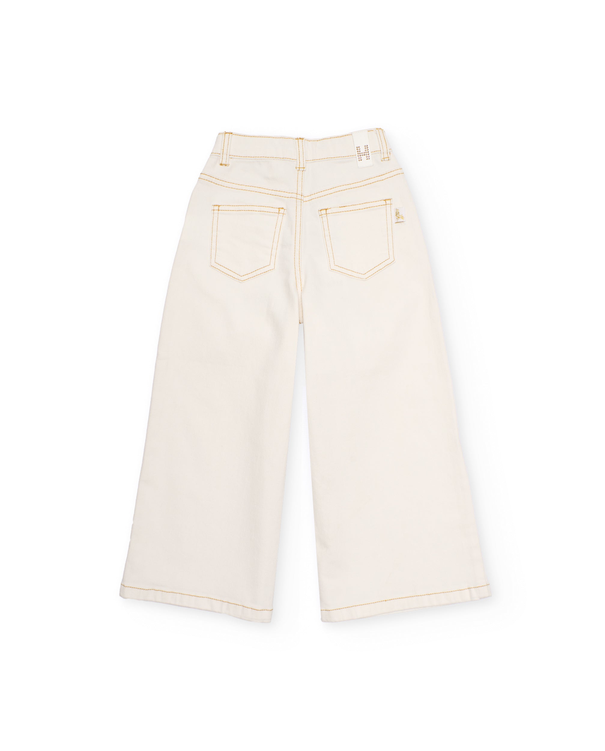 Tuc Tuc pantalone bambina gamba larga bianco denim