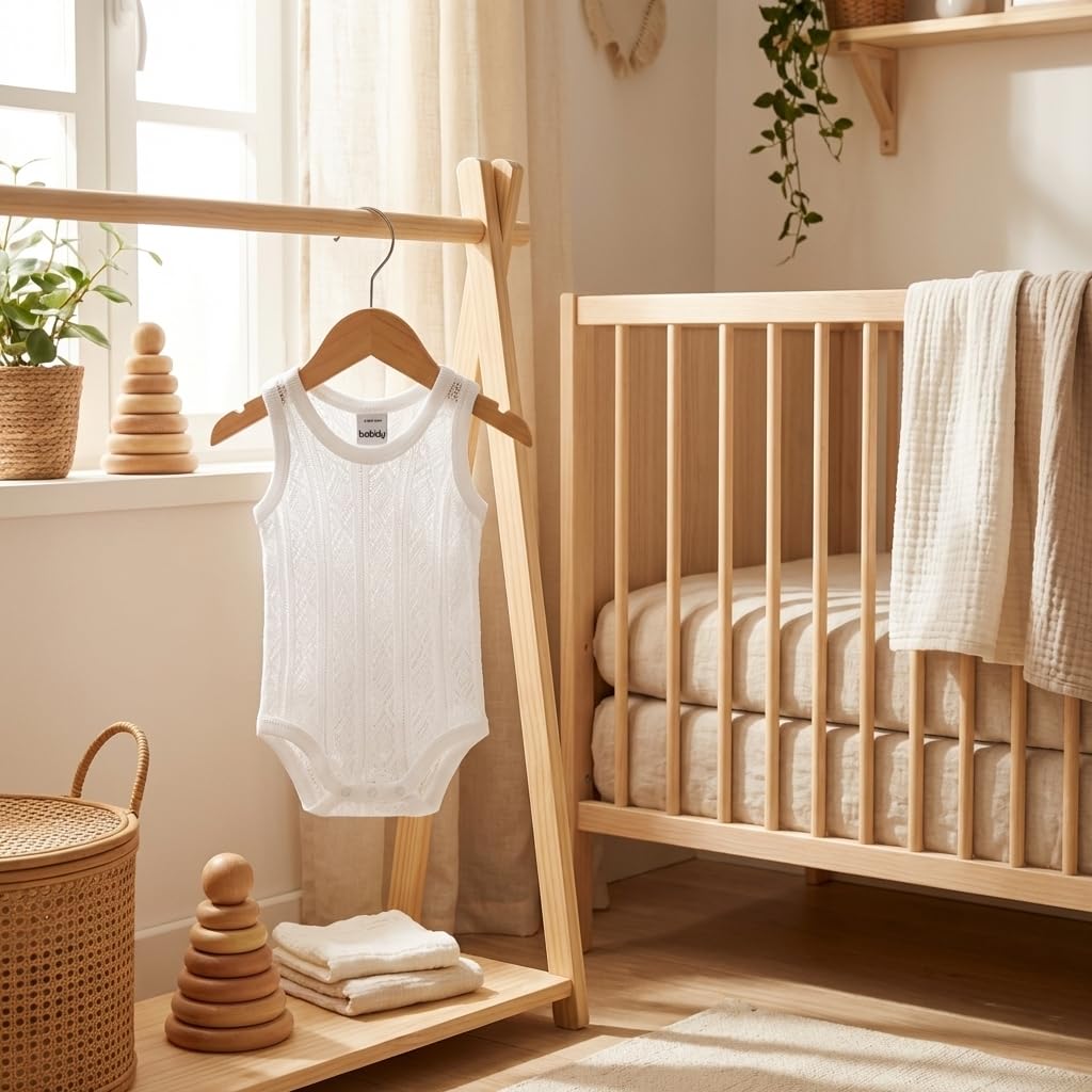 Babidu body spalline sottili cotone bianco 9 mesi traspirante