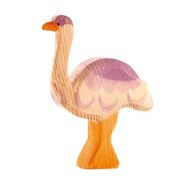 Ostheimer Struzzo figura legno 10 cm dipinta a mano