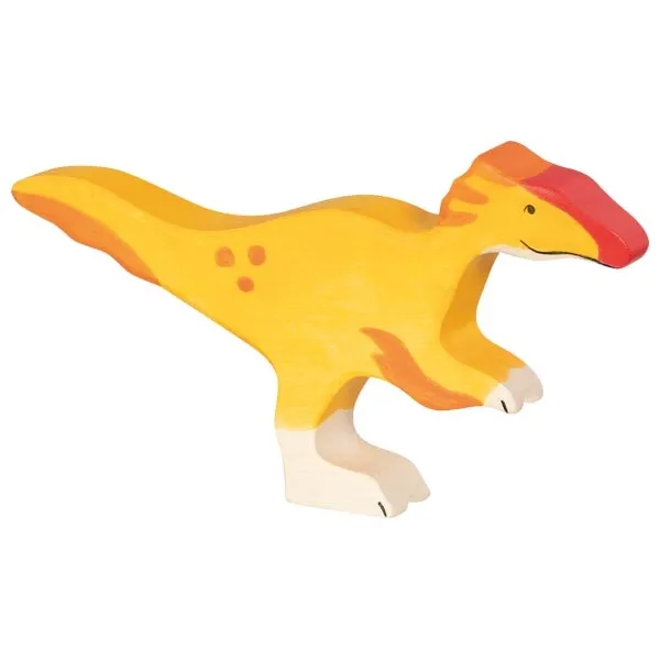 Holztiger Utahraptor dinosauro figura legno dipinta a mano