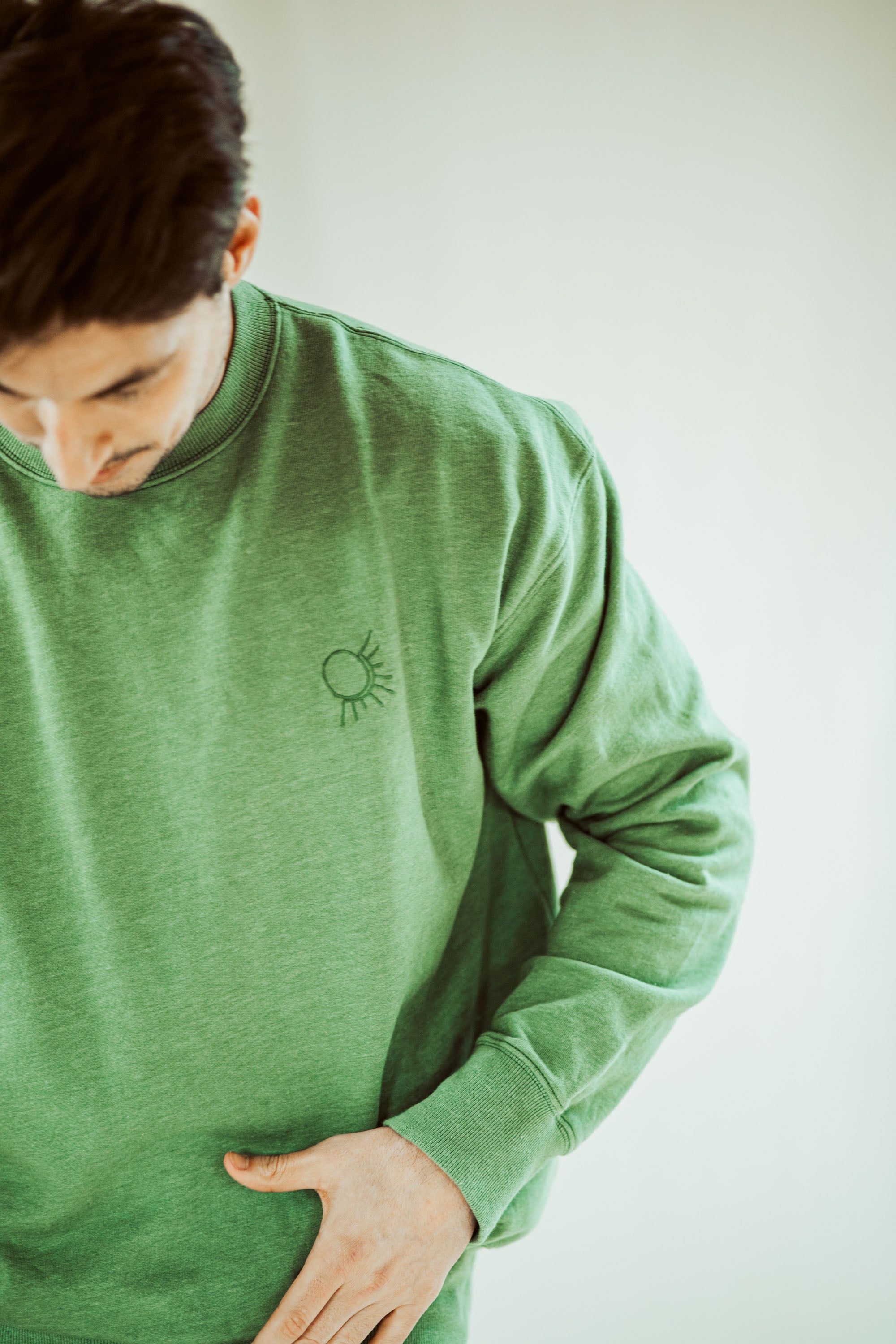 Ella and Rapha Live by the Sun felpa uomo verde loose fit