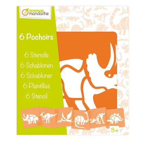 Avenue Mandarine Dinosauri Set 6 Stencil Bambini