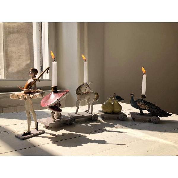 Goki Set 10 candele compleanno bianche cera 10 cm