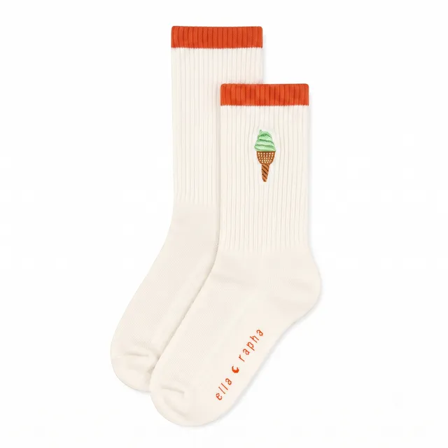 Ella and Rapha Creme Glace calzini bimbo panna cotone