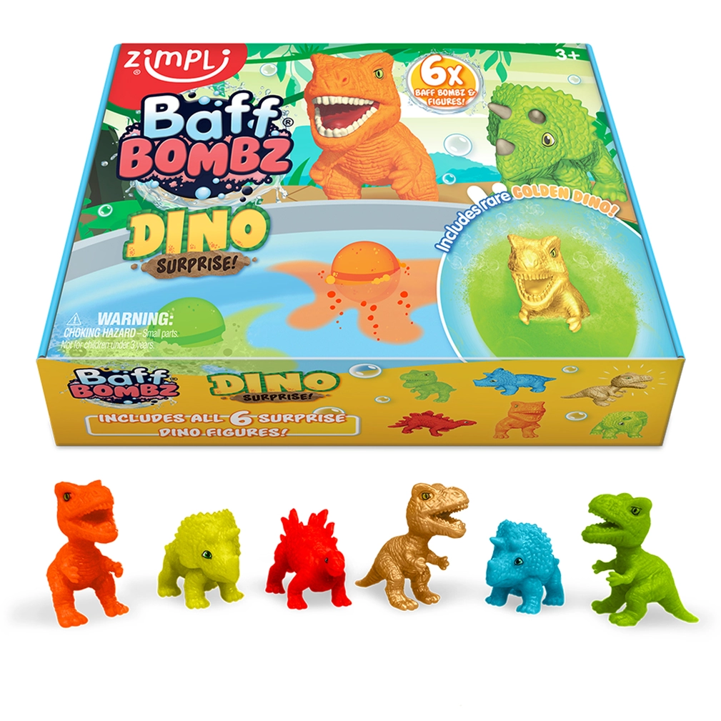 Zimpli Kids Baff Bombz Dino Surprise bombe bagno set 6 pezzi dinosauri