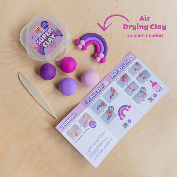 Tiger Tribe Super Clay Purple pasta modellabile 4 colori
