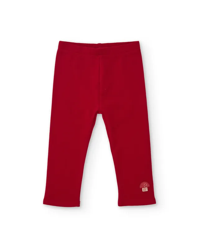 Tuc tuc leggings felpa bambina vita elastica rosso